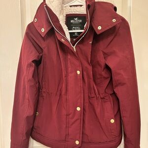 Hollister Women's Burgundy All Weather Jacket